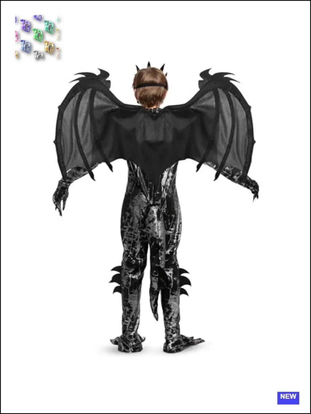 Kids Dragon Costume Set with Mask Wings Tail Gloves Halloween Dress Up